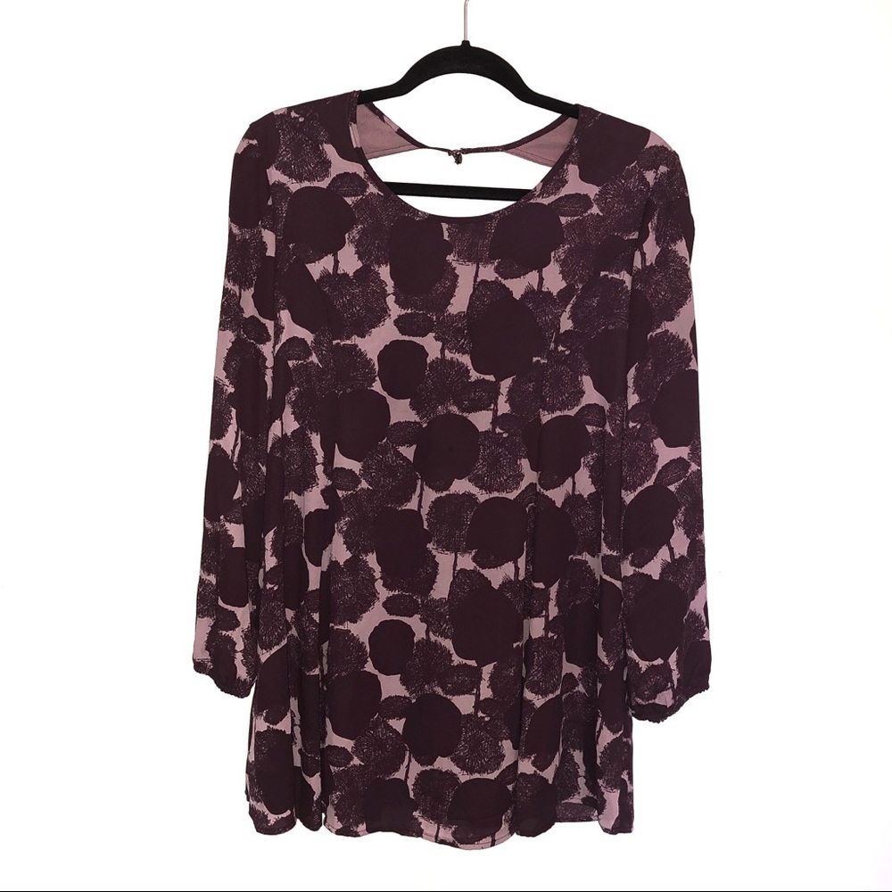 Bar III Open Back Purple Floral Mini Dress